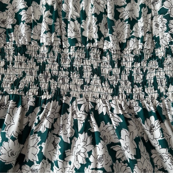 REBECCA TAYLOR Serene Floral Print Romper Elbow Sleeve SZ 4 Green White NWOT - Picture 8 of 10